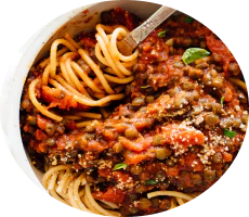 Pasta with lentils